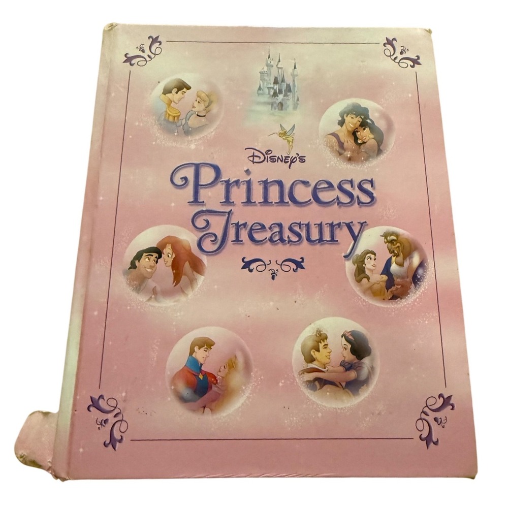 Disney Princess Treasury Hardcover Book 2001 First Edition Disney Press Pink
